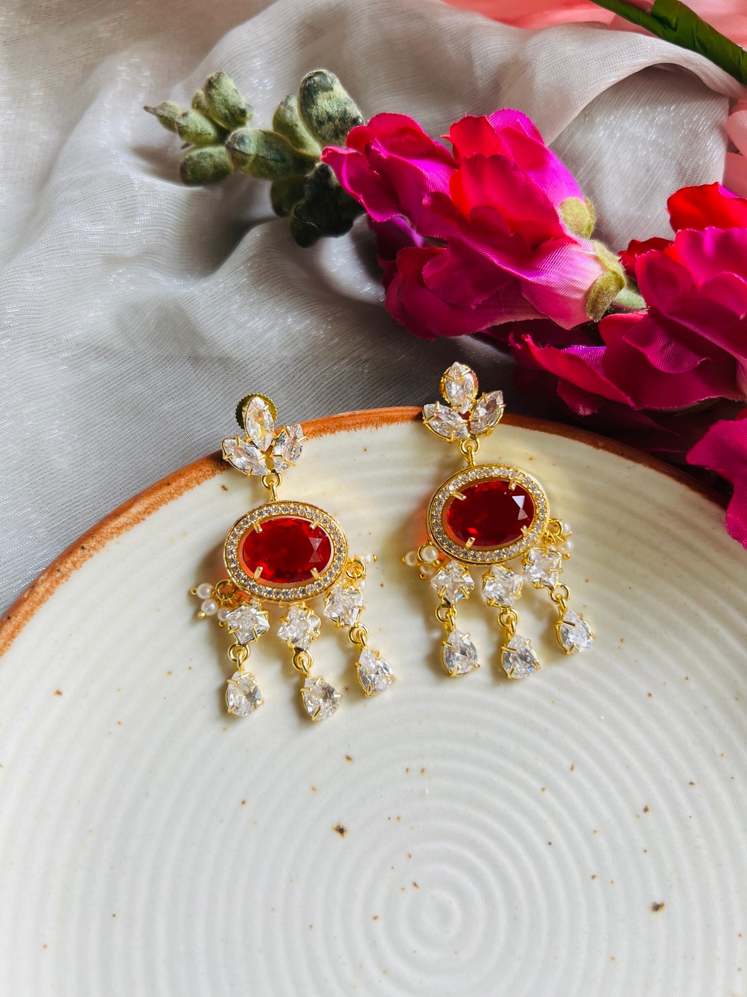 ANYA MOISSANITE STONE DROP EARRING - Earrings