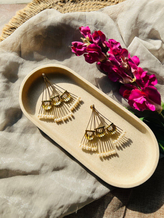 Suvarna Fan Pearl Drops