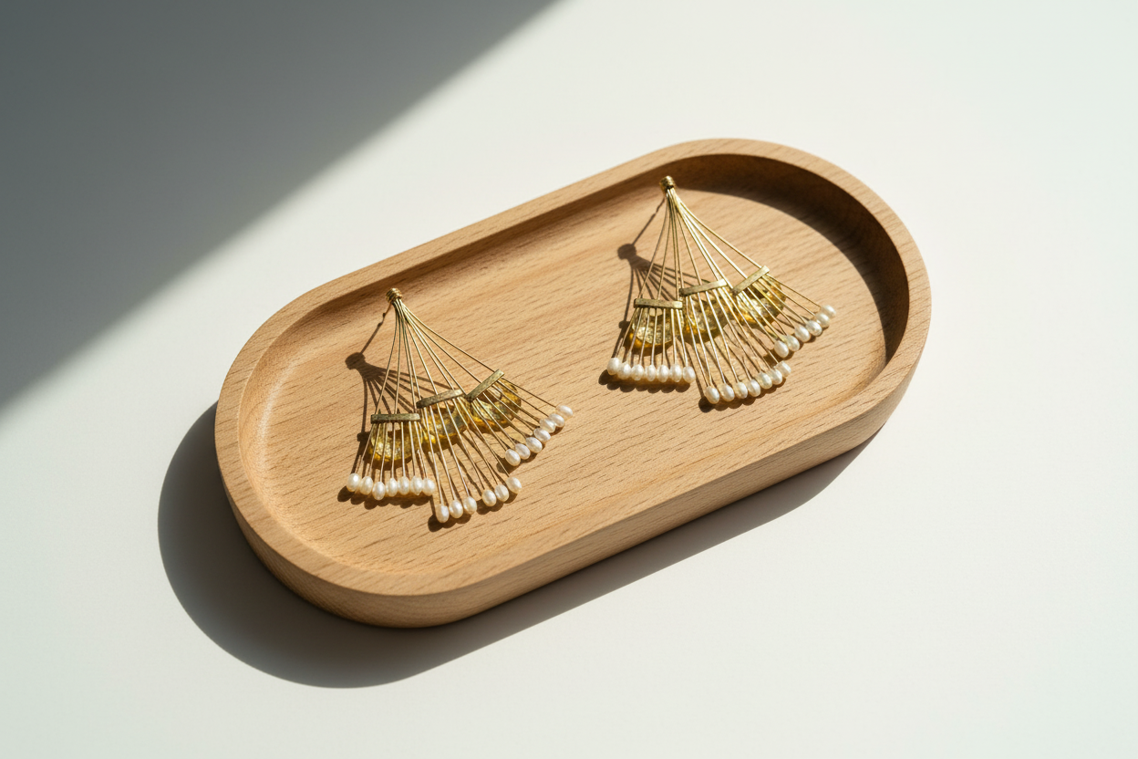 Suvarna Fan Pearl Drops