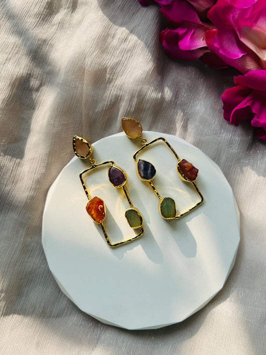 Ethereal Raw Stone Earrings