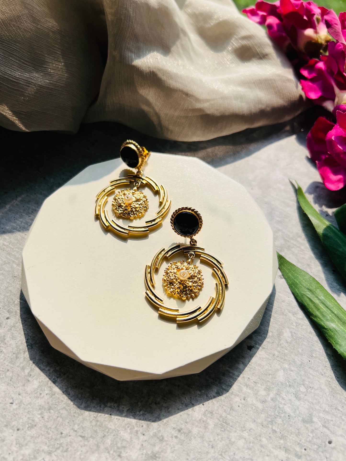 Midnight Halo Statement Earrings
