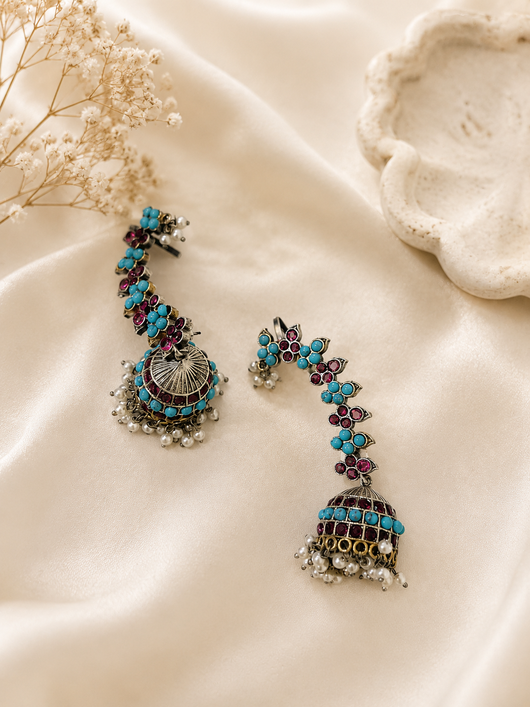 Raktambara Rajwada Jhumka Ear Cuff