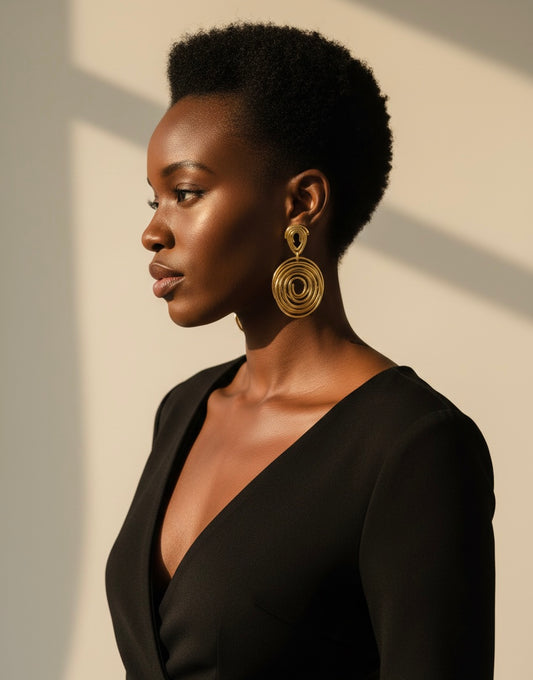 Golden Whorl Drop Earrings