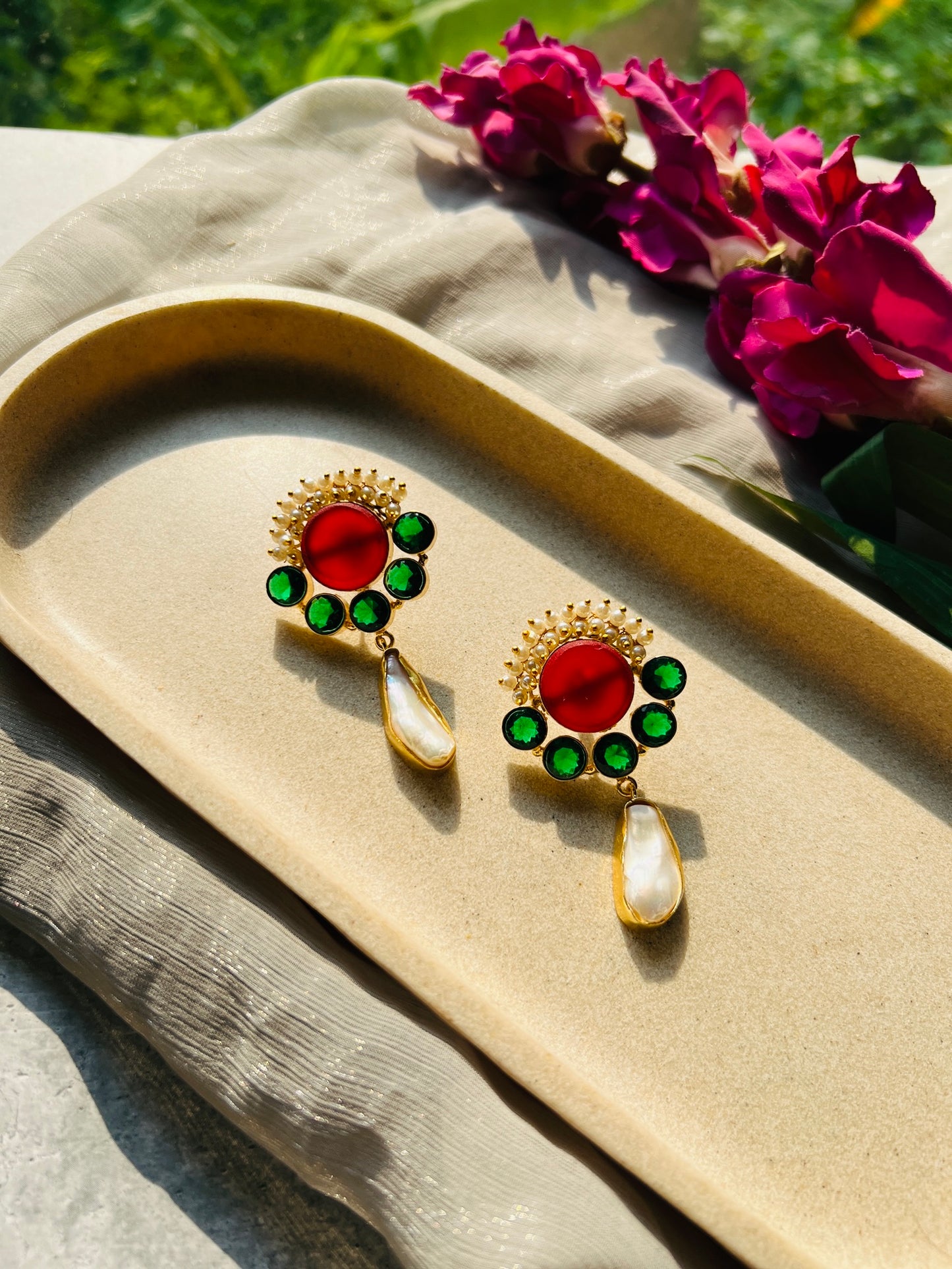 Celeste Pearl Drop Statement Earrings