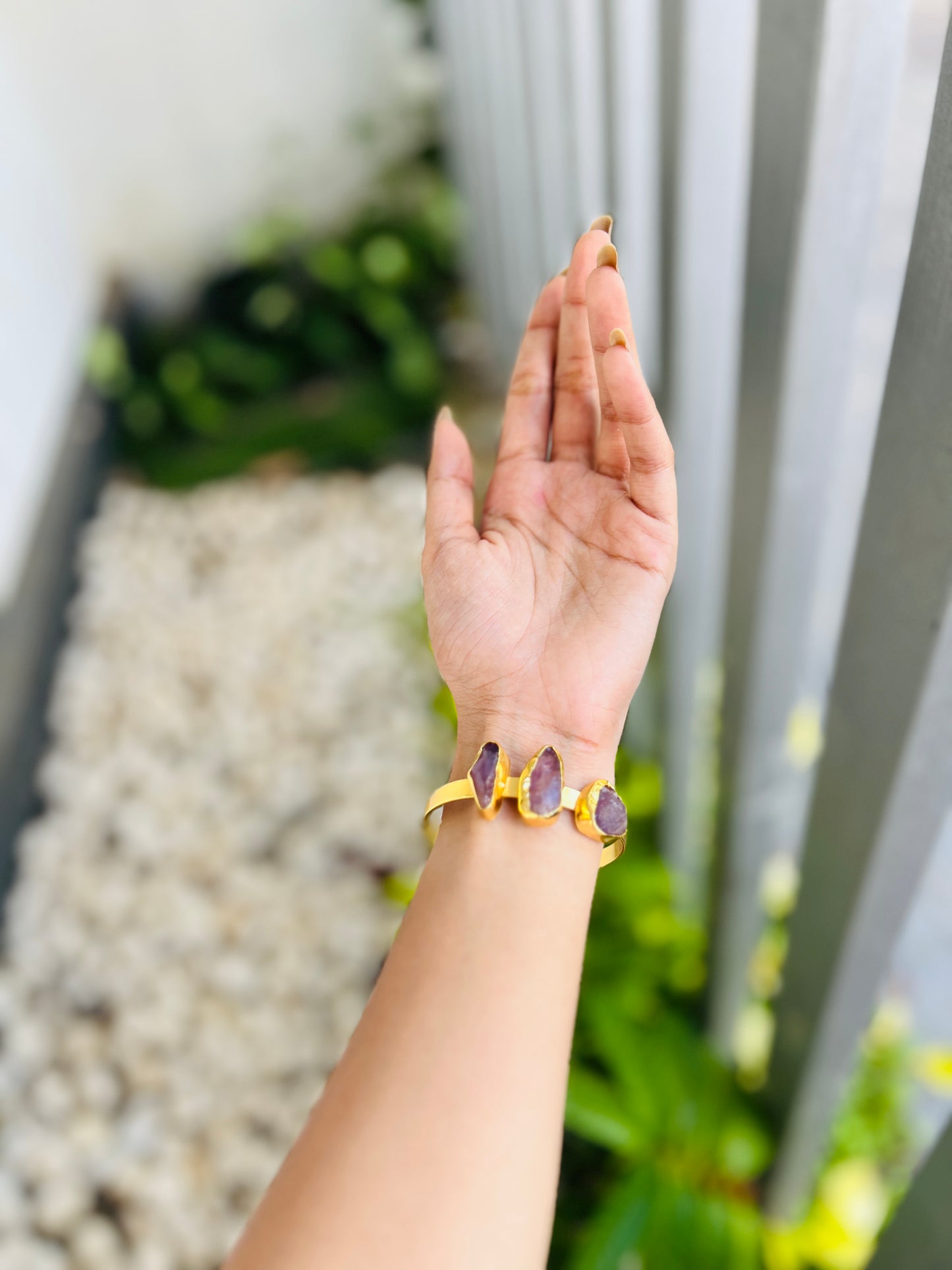 THREE STONE BANGLE (yellow)