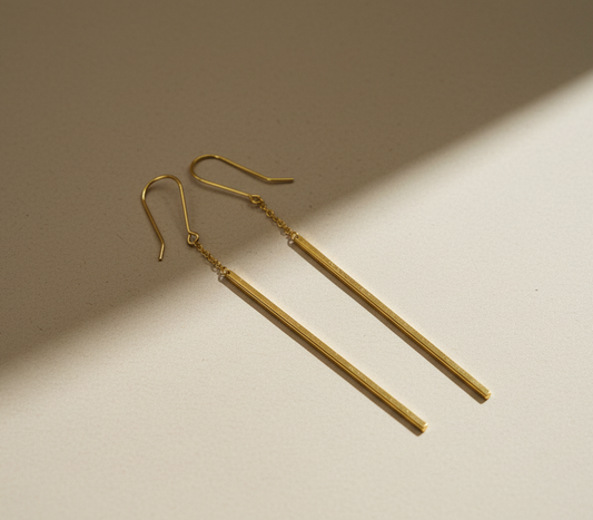 Golden Line Drop Earrings