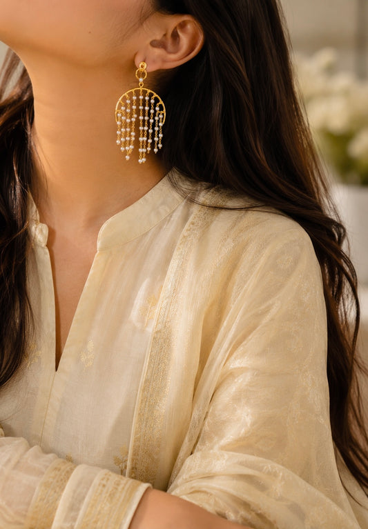 Kasavu Pearl Cascade Earrings