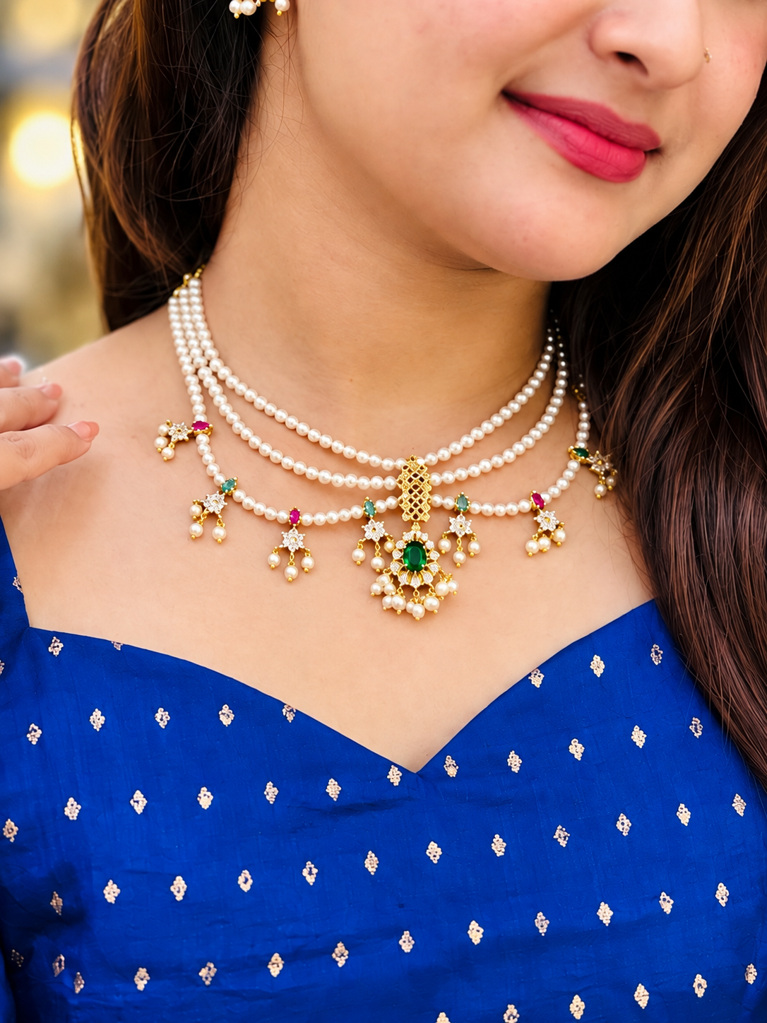 Madhvi Pearl Necklace