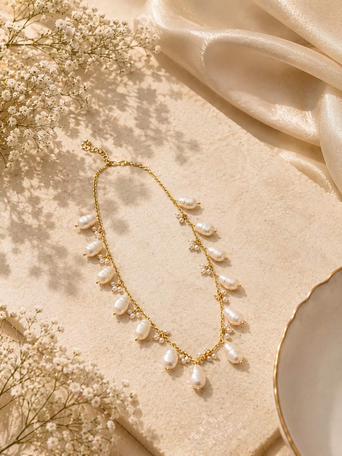 Celeste Pearl Drop Necklace