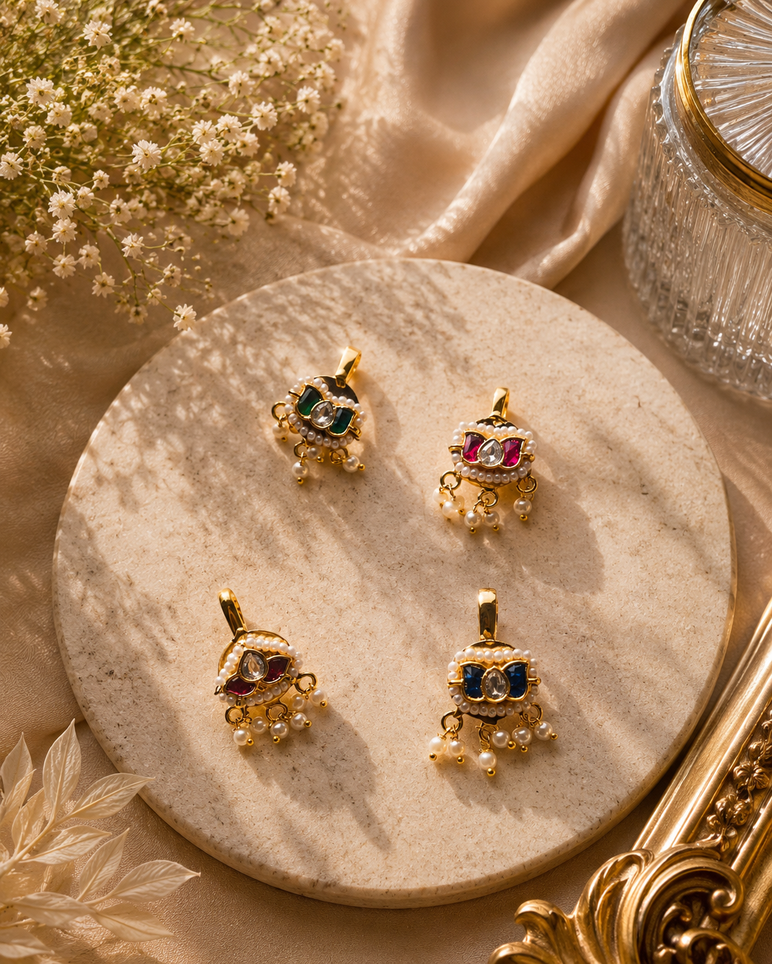 Navratna Pearl Ear Cuff(single piece)