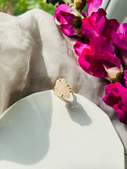 Soft Pink Crystal Ring(adjustable) - rings
