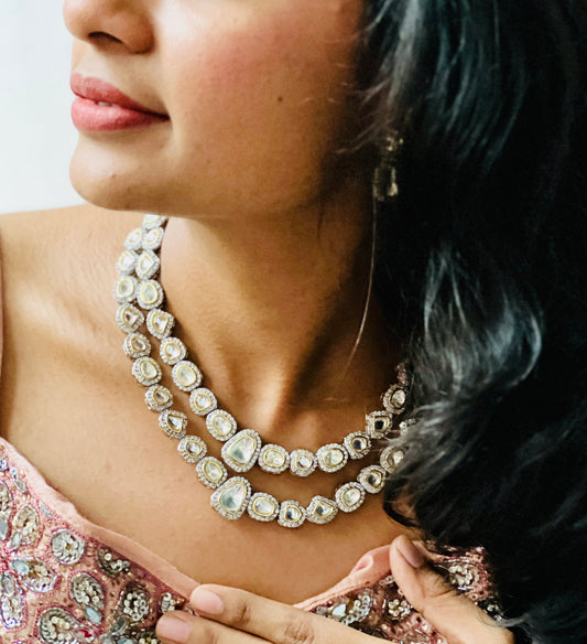 NAIRITI POLKI KUNDAN STONE NECKPIECE - Neckpiece
