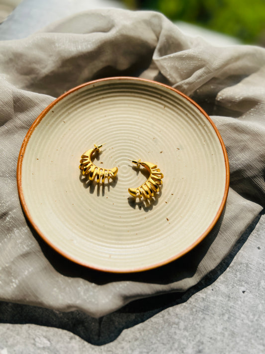 Golden Sunray Hoop Earrings