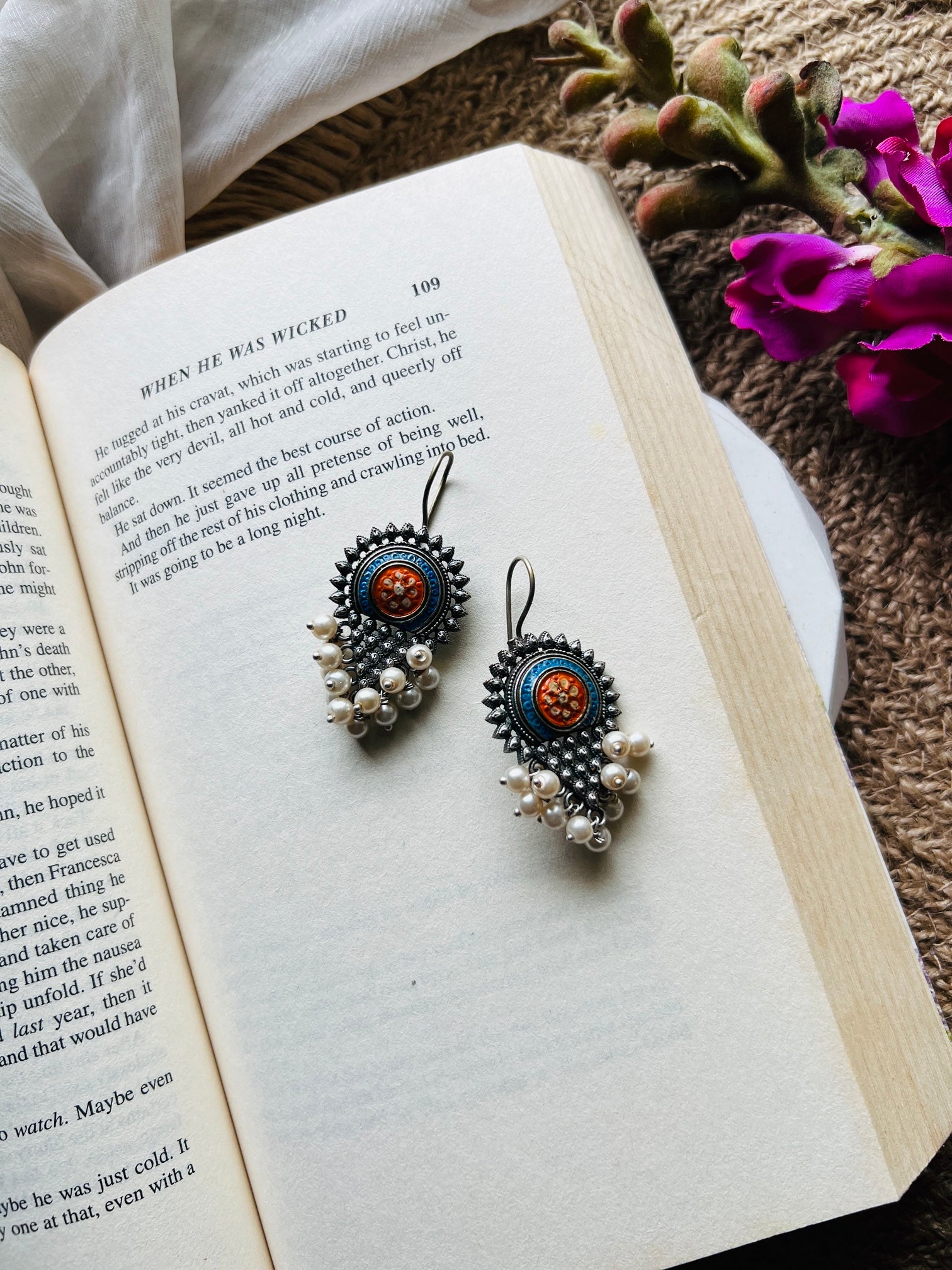 Artisan Pearl Silver Hoops - Earrings