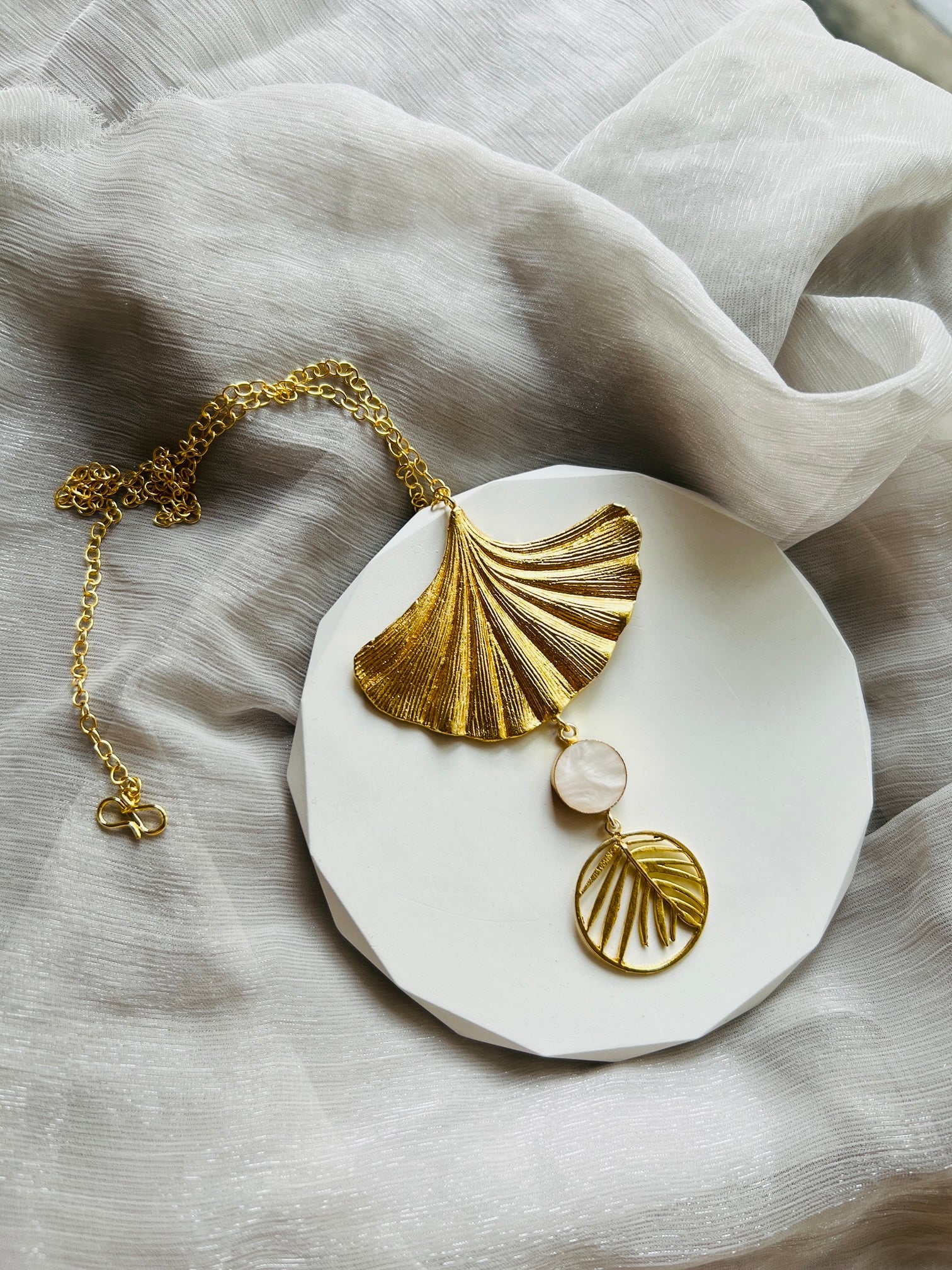 Celestial Leaf Pendant Neckpiece - Neckpiece