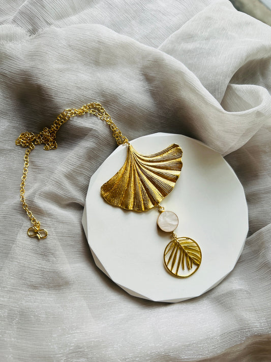 Celestial Leaf Pendant Neckpiece - Neckpiece