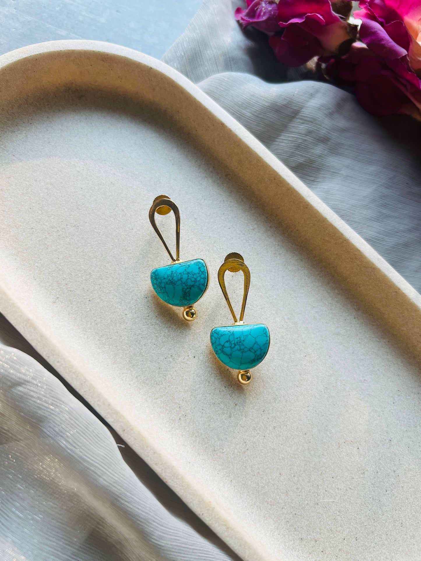 Celeste Drop Stone Earrings