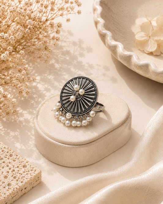 Surya Pearl Halo Ring