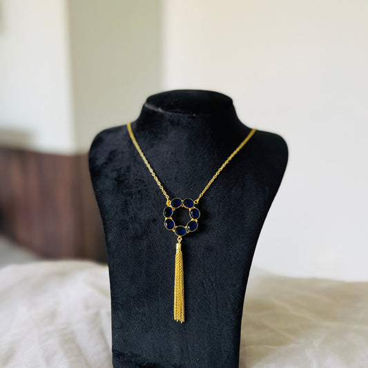 Blue Pendant Tassel chain - Neckpiece