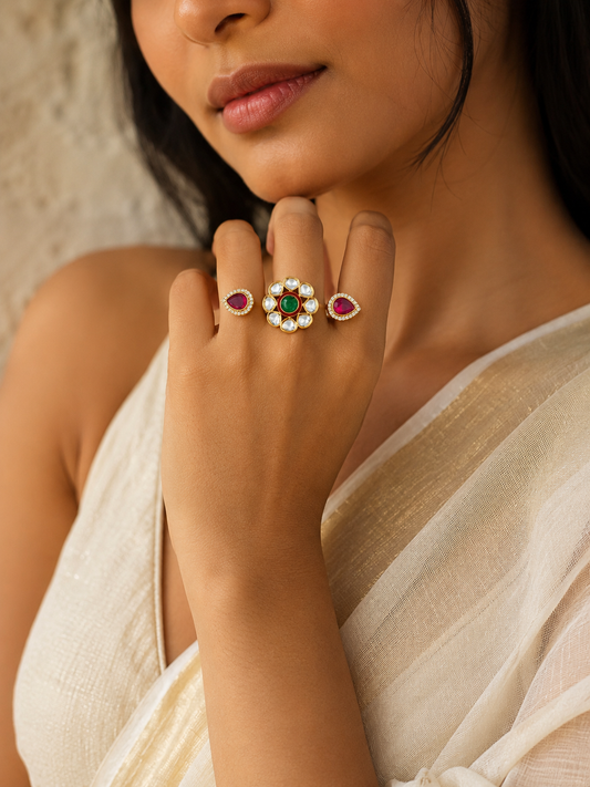 Ruby Bloom Adjustable Ring