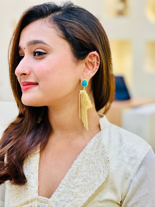 Ruby Cascade Chain Earrings