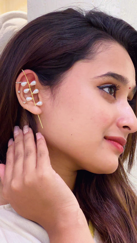 Pearl Needle Ear Cuffs(pair)
