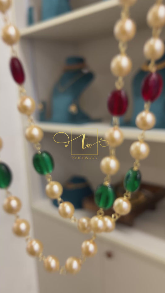 Ruby Emerald Layered Neckpiece
