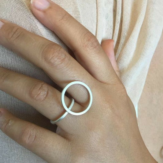 Silver Empty Circle Ring - rings