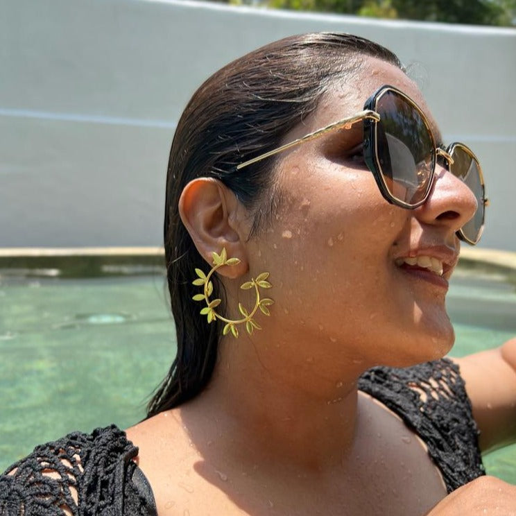 Blooming Leaf Hoops
