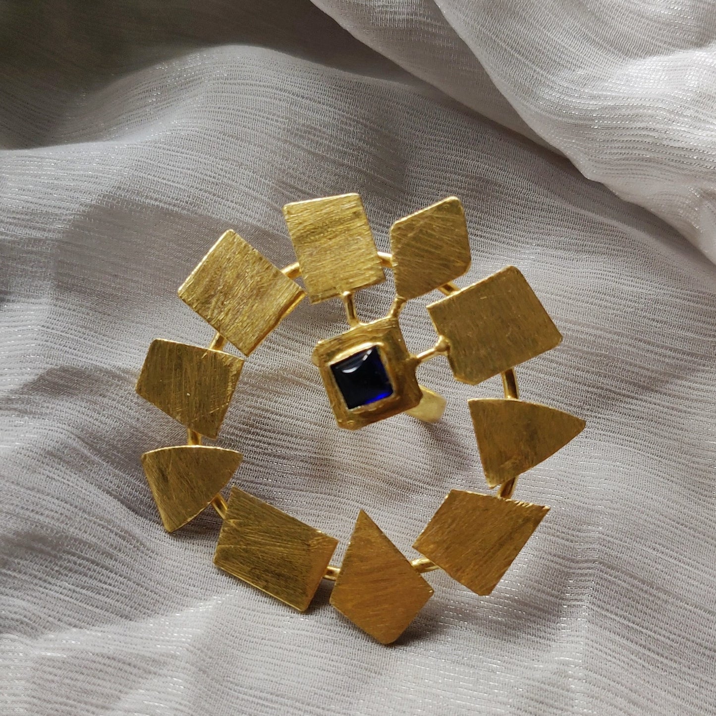 Geometrical Blue stone Neckpiece