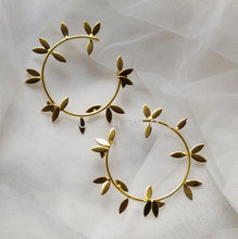 Load image into Gallery viewer, Blooming Leaf Hoops
