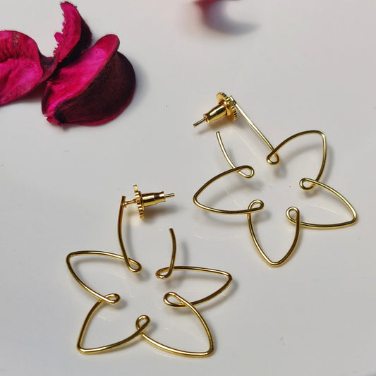 Golden Flower Hoops