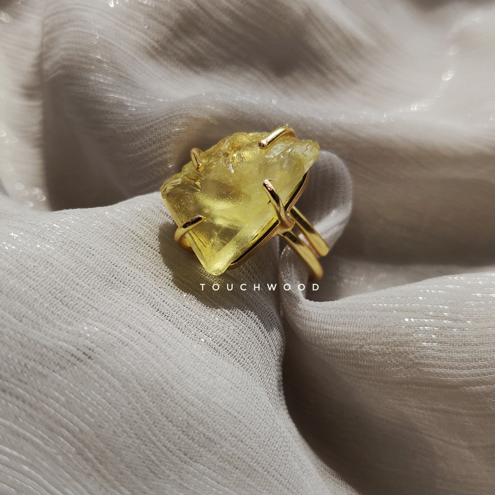 Raw Citrine Ring(adjustable size) - rings