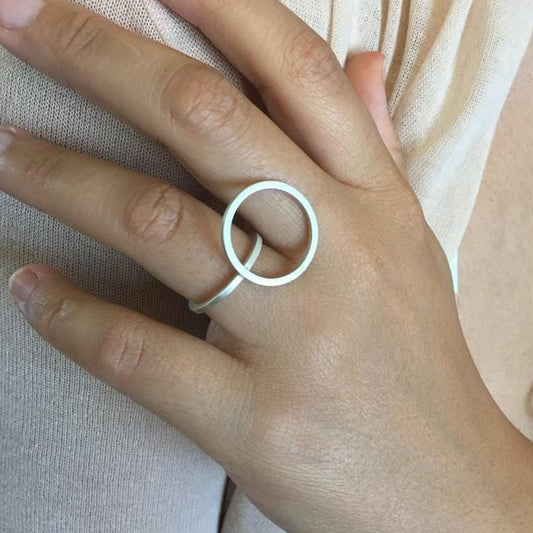 Silver Empty Circle Ring - rings